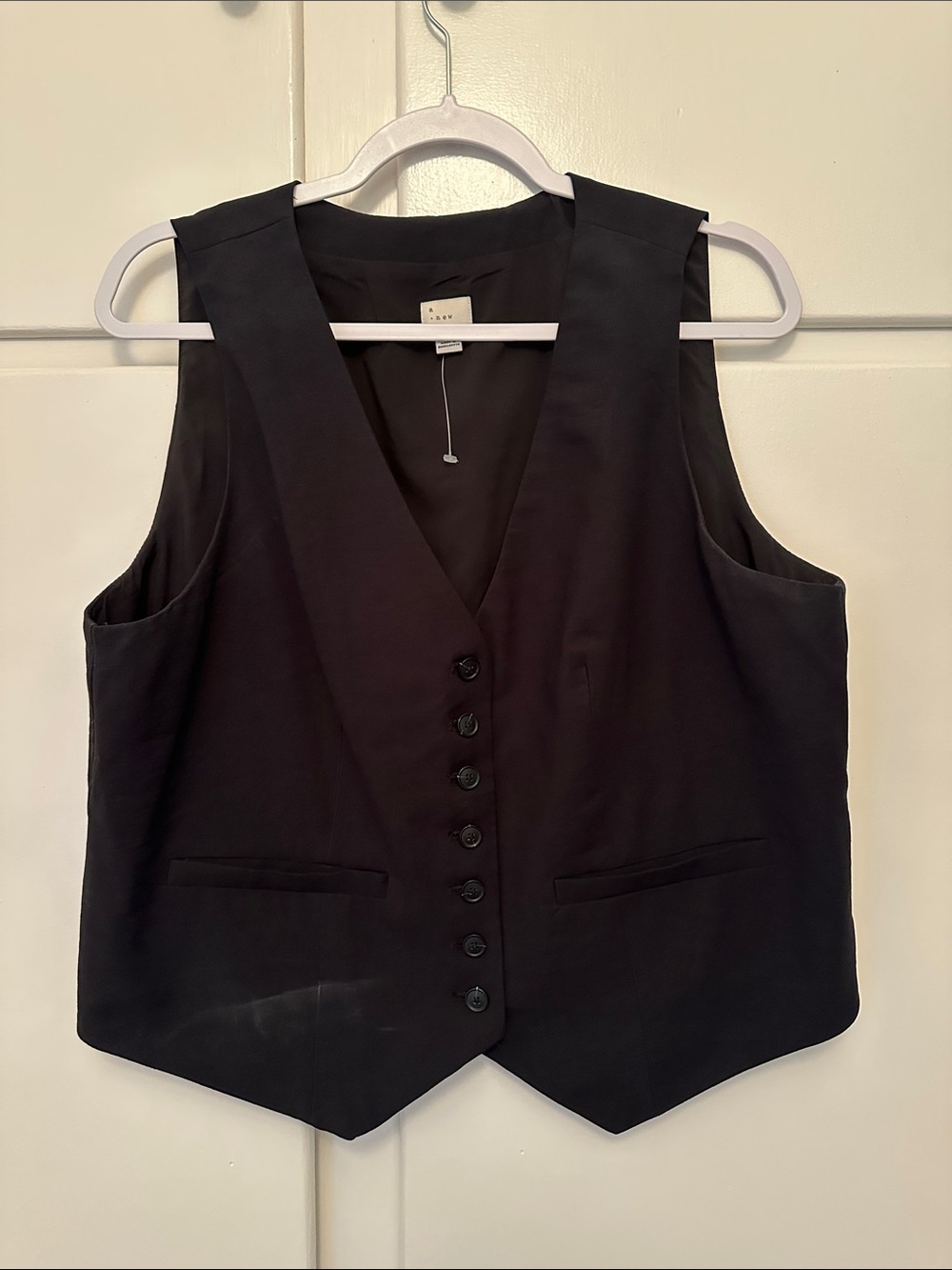 NEW a new day Black Sleeveless Button Vest